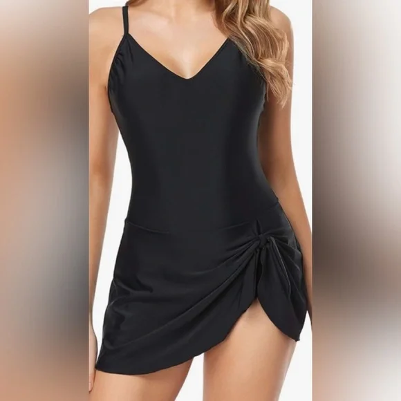🆕 HUSMEU BLACK TUMMY CONTROL SWIMDRESS (3XL) - Picture 6 of 15